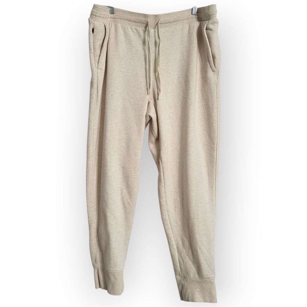 All In Motion Men's XL Joggers Sweatpants Cream Drawstring Pockets 5th Pocket